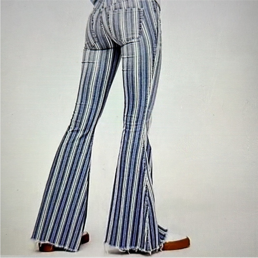 Free people Striped Flare Jeans - Picture 2 of 11
